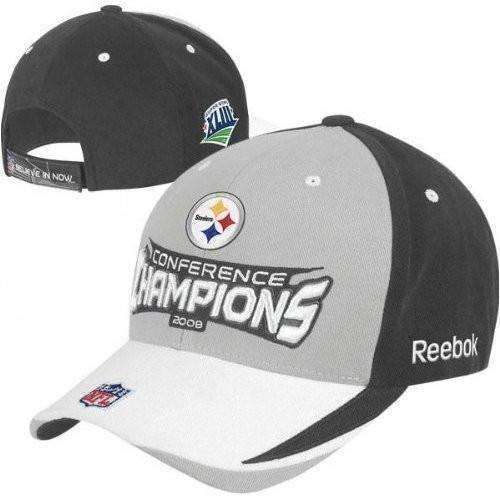 Pittsburgh Steelers 2008 Conference Champions NFL Hat Reebok New with Stickers