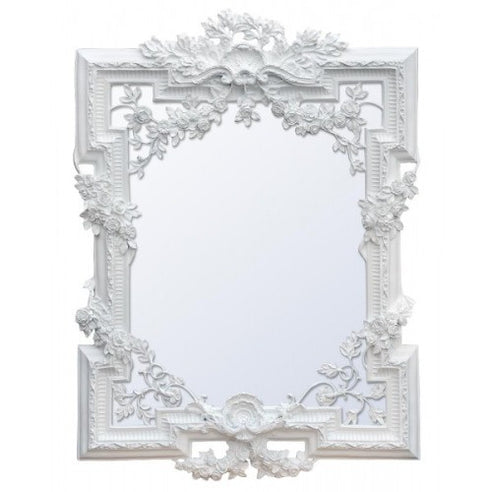 Large french rococo white shabby chic mirror