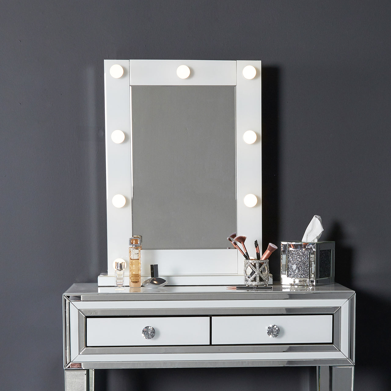 White Metro Vanity Dressing Table Mirror 60 X 18 X 77cm