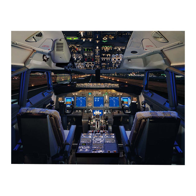 Boeing 737800 Flight Deck Small Matted Print The Boeing