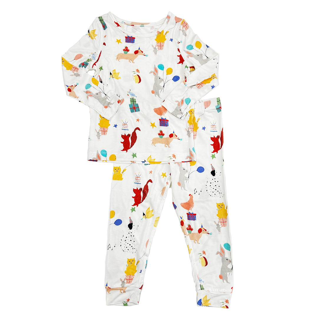 Image of Kids Bamboo Long Sleeve PJ Set - Birthday Buddies