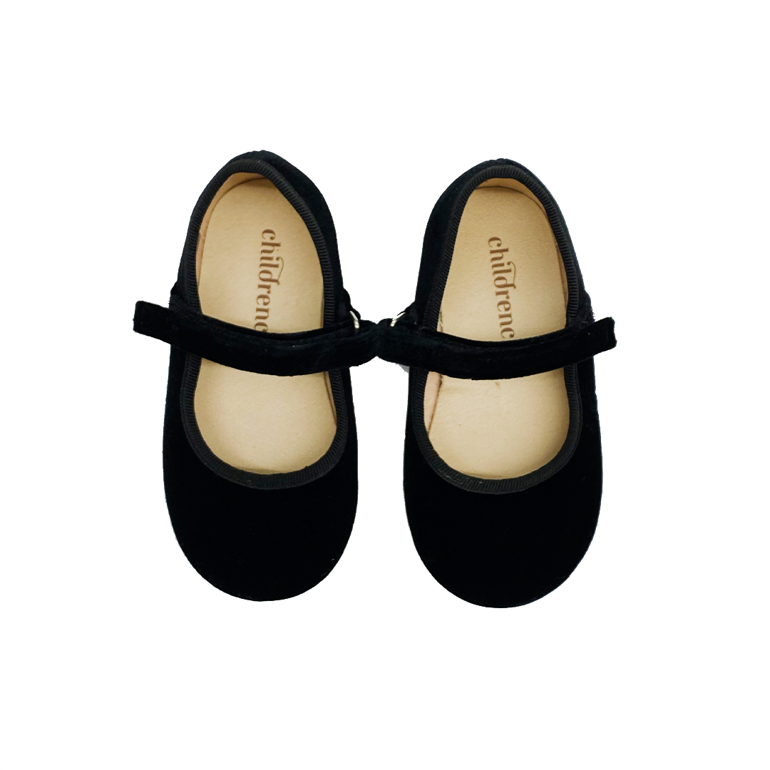 Childrenchic Classic Velvet Mary Jane - Black