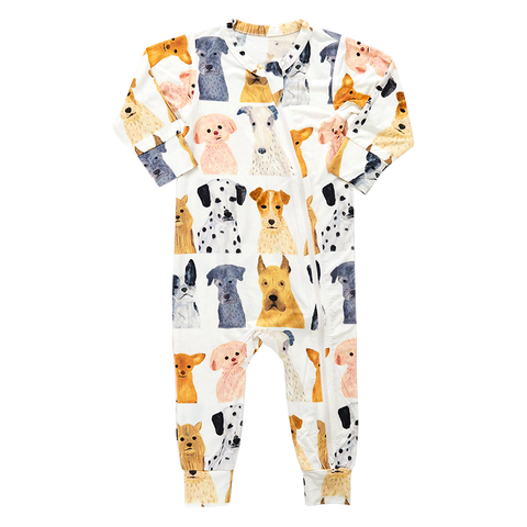 Kids Bamboo PJ Set - Watercolor Dogs – Pink Chicken