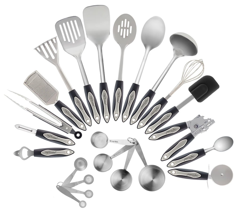 Stainless Steel Silicone Cooking Utensils Set - Heat Resistant + Ebook –  Culinary Couture Life