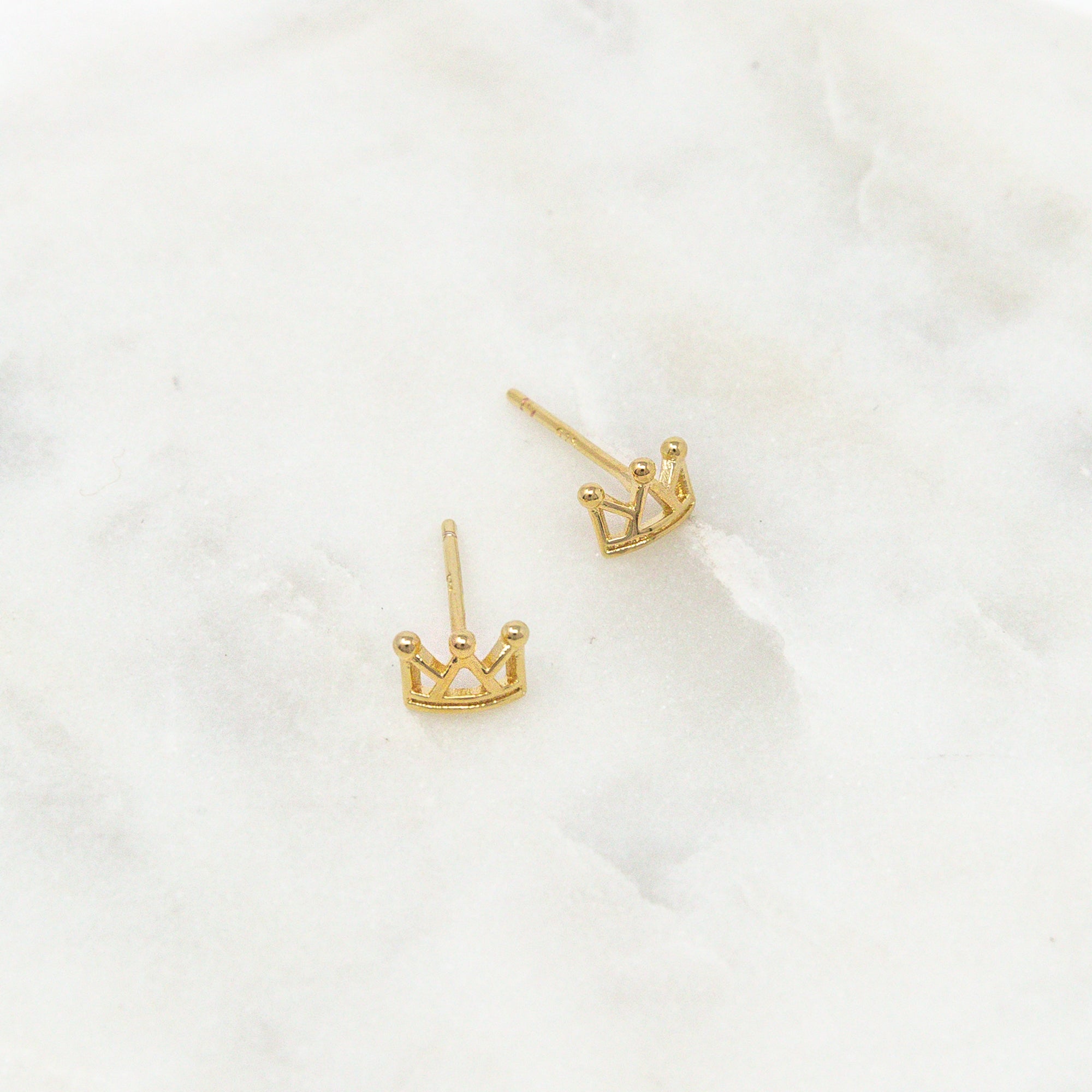 Tiny Crown Stud Earrings