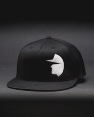 FACE OF TRUST NO ONE STRUCTURED FLAT BILL FLEXFIT HAT - BLACK TN1 CLOTHING APPAREL TRUSTNOONE TNO