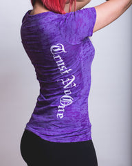 Trust No One Minnesota Vikings Purple Vneck laides women womens womans tshirt tee shirt v-neck