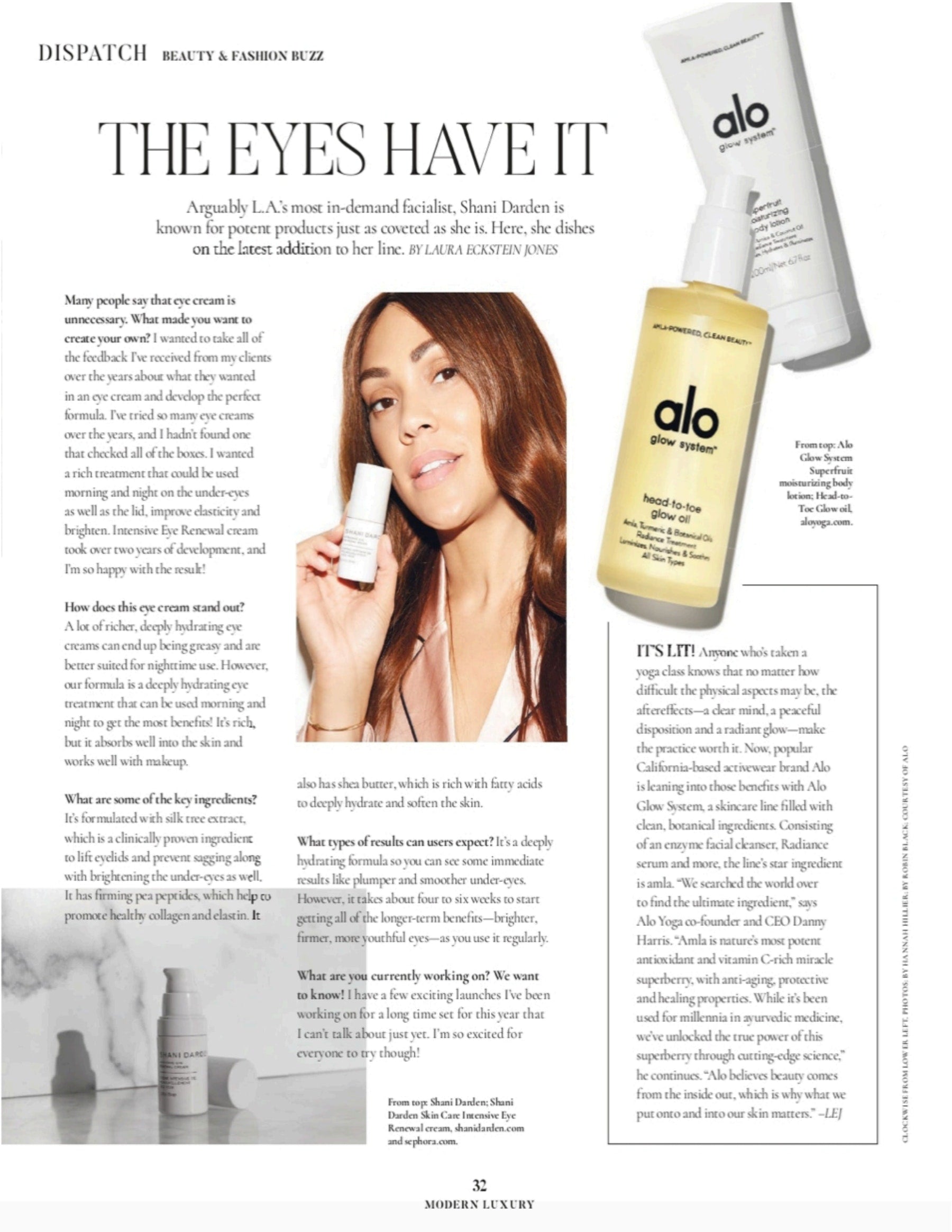 Modern Luxury Angeleno magazine Shani Darden's article screenshot.