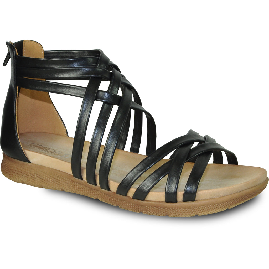 VANGELO Women Sandal FIONA Flat Sandal Black – LA Juno Juno