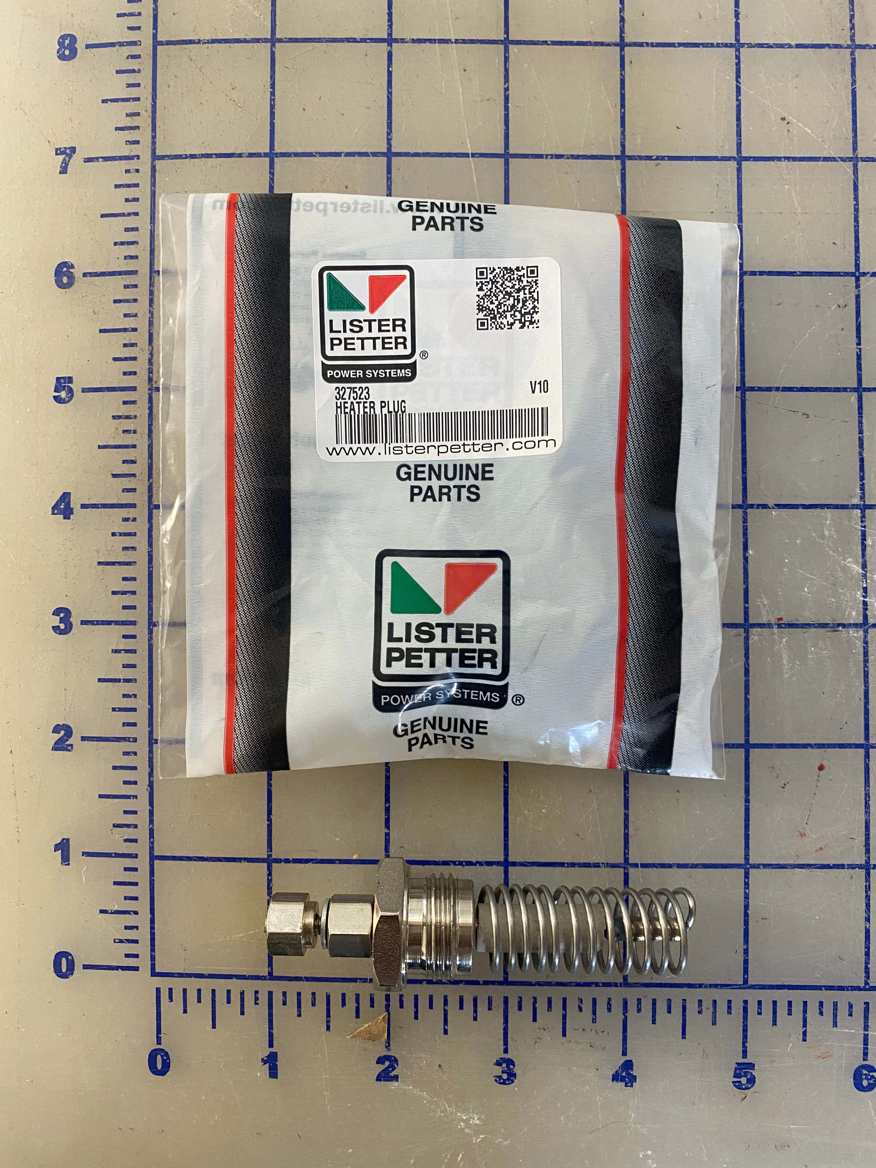 327523 Heater plug, mounted in the intake manifold of the Lister Petter, LPW series engines