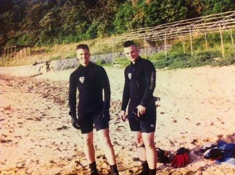 Scuba Divers on the beach