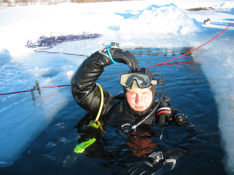 Divers in Ice Water