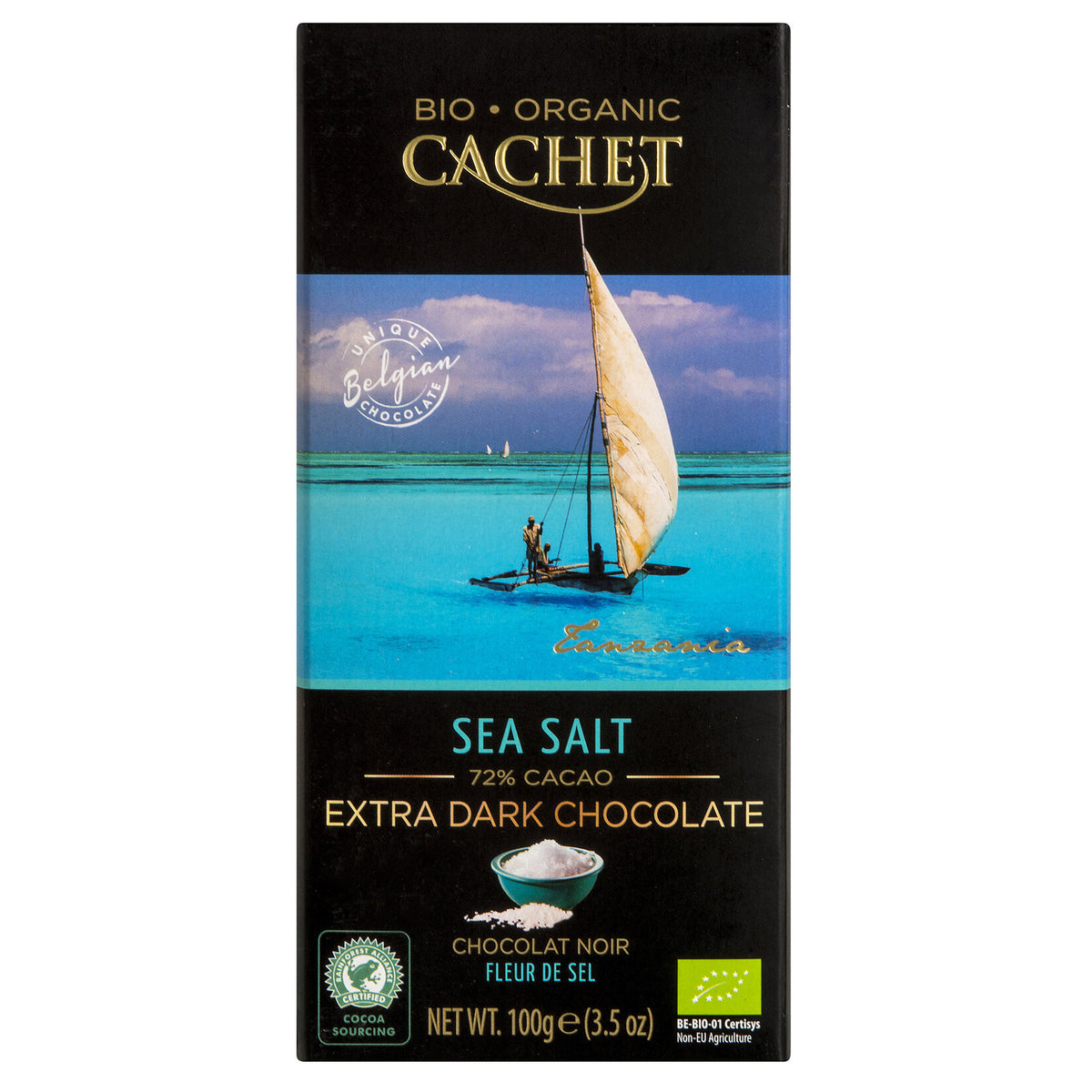 Cachet Organik Deniz Tuzlu Bitter Çikolata 72— Vegan Dükkan