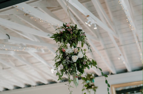 wellington florist ceiling flowers wedding