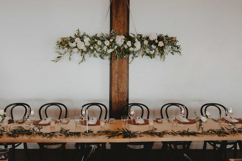 wedding day florist arrangement backdrop Boomrock wellington nz