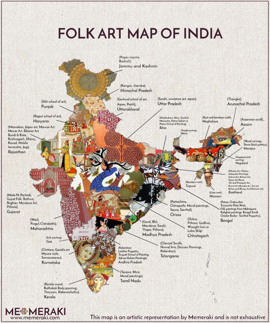 Folk Art Map of India: MeMeraki