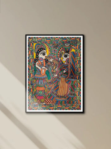 Radha Krishna in Madhubani.