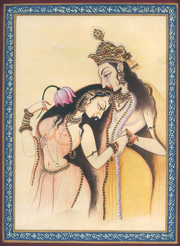 Bejewelled image of Lord Krishna and his companion