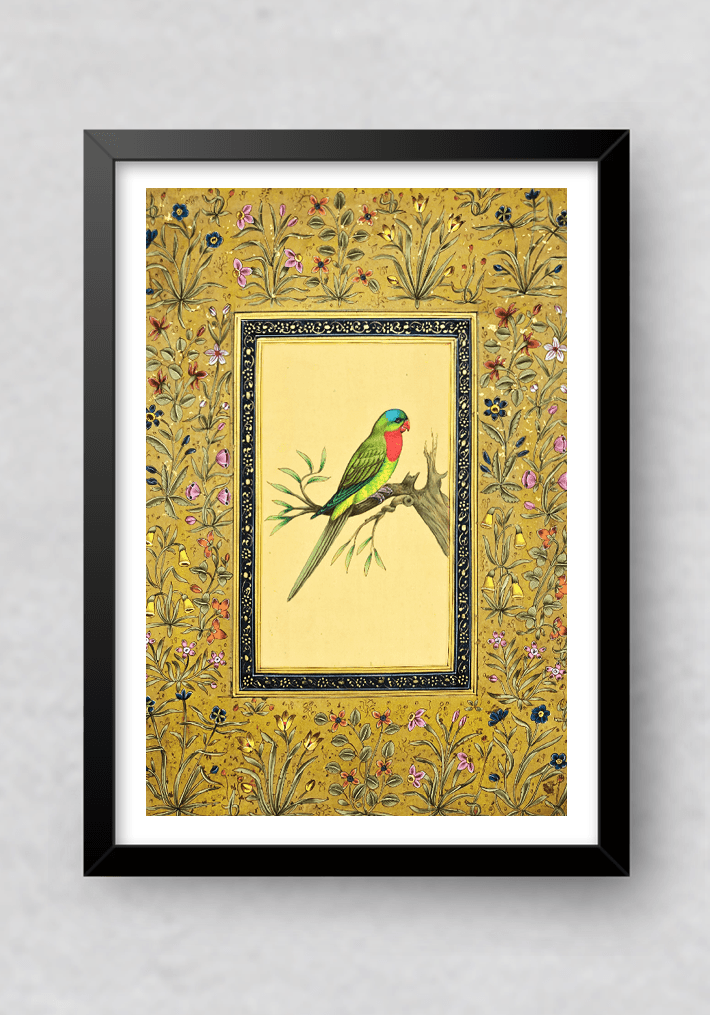 Parrot Bird Original Indian Miniature Painting Paper Rajasthani Wall Decor  Canvas Print / Canvas Art by University Of Arts - Pixels Canvas Prints