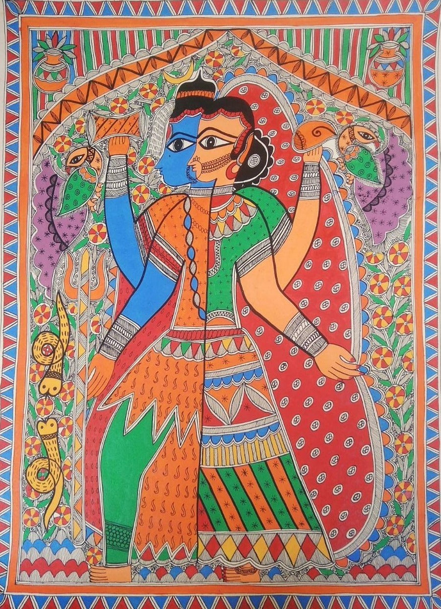 Buy Madhubani Ardhnarishwar Painting | Madhubani Painting Online ...