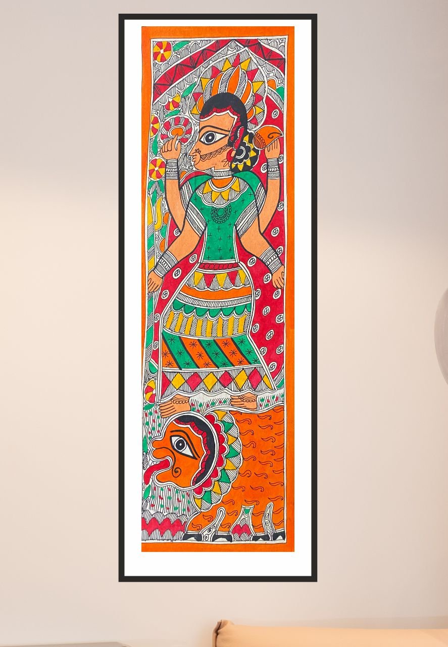 BUY DURGA, MADHUBANI PAINTING BY PRATIMA BHARTI – MeMeraki.com