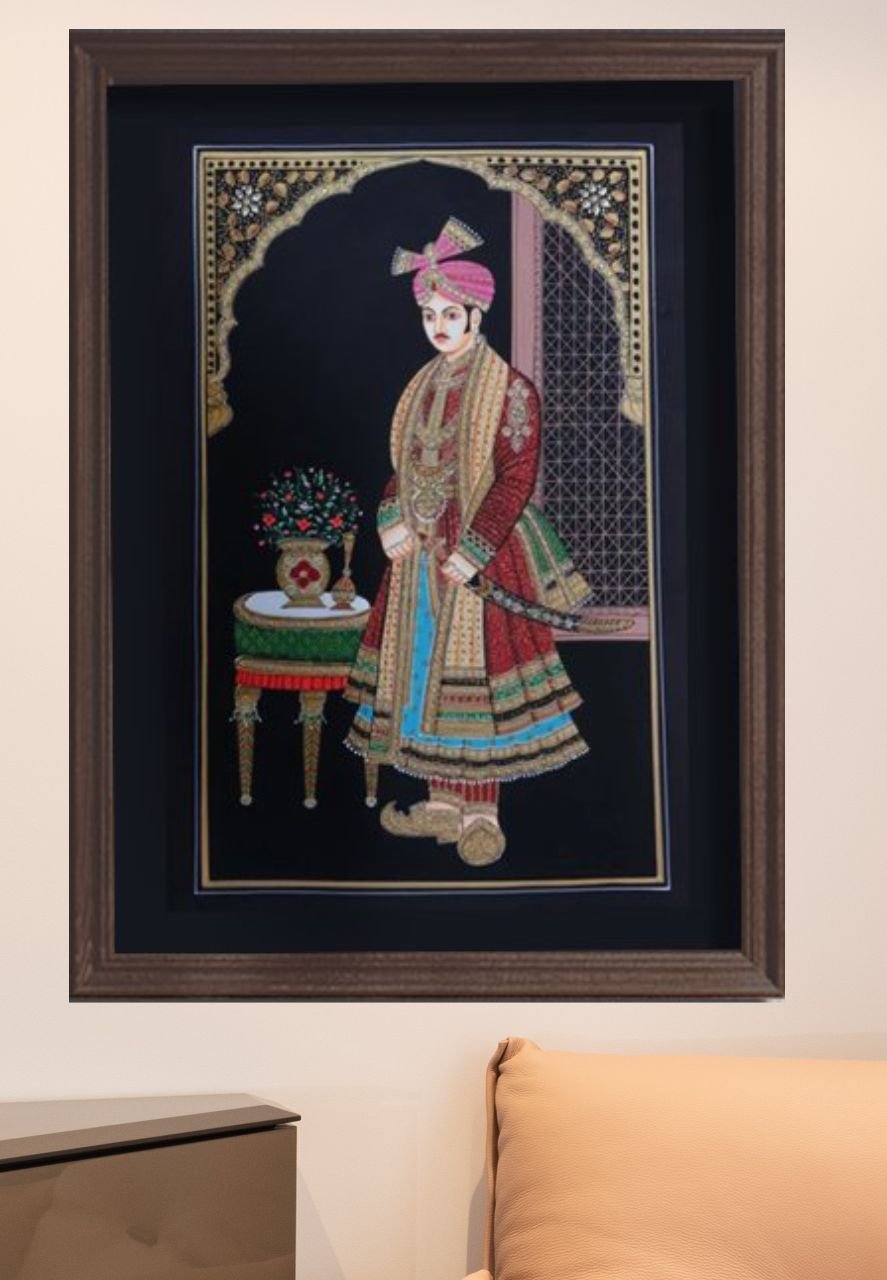 Buy Jodhpuri Pair : Miniature Painting By Rajendra Sharma ...