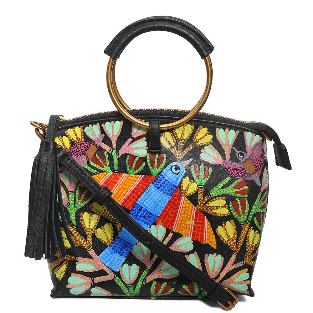 Songs of the Urban Jungle | Handpainted Bags | Black Leather ...