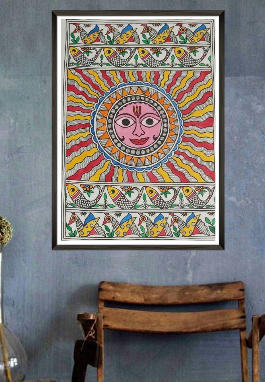Buy The Sun Madhubani Painting Online By Priti Karn – 