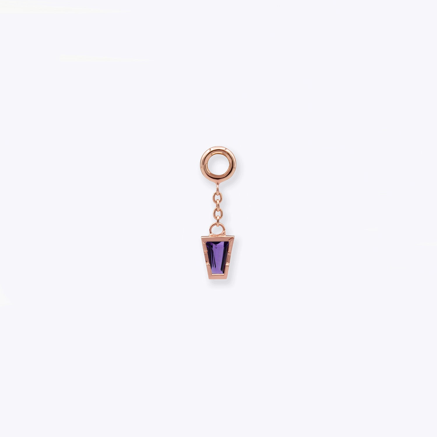 Linda Chain Charm - 14K ROSE - Amethyst