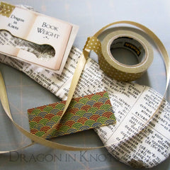 Book Weight, Washi Tape, Ribbon, and Hang Tags