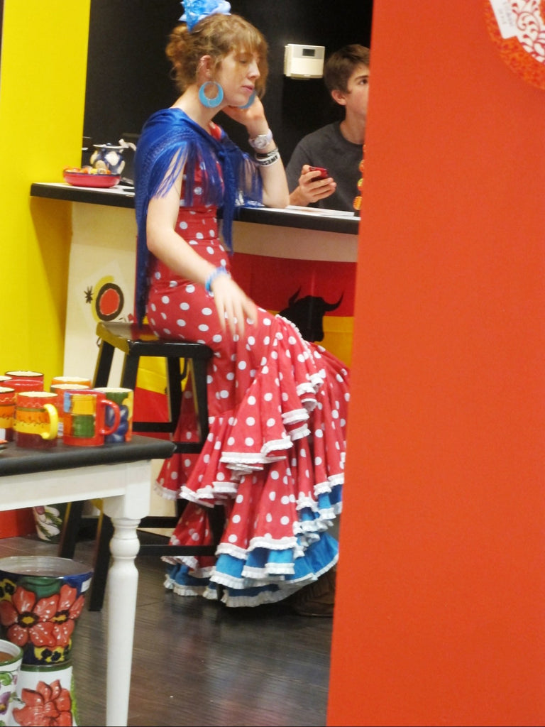 Our daughter Matilde wearing a flamenco dress