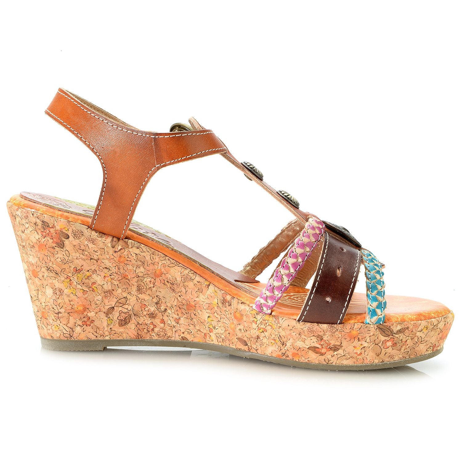 Corkys Elite Atlantic Hand-Painted Leather T-Strap Wedge Sandal – Shop ...