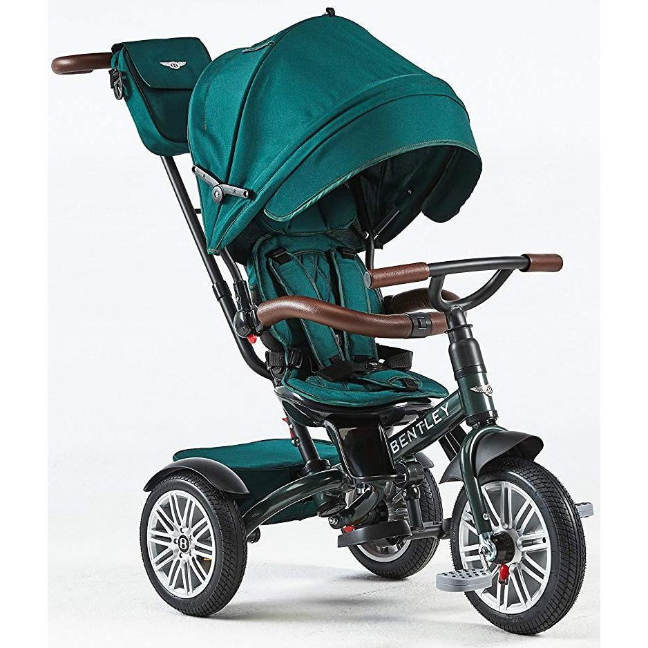 green baby stroller