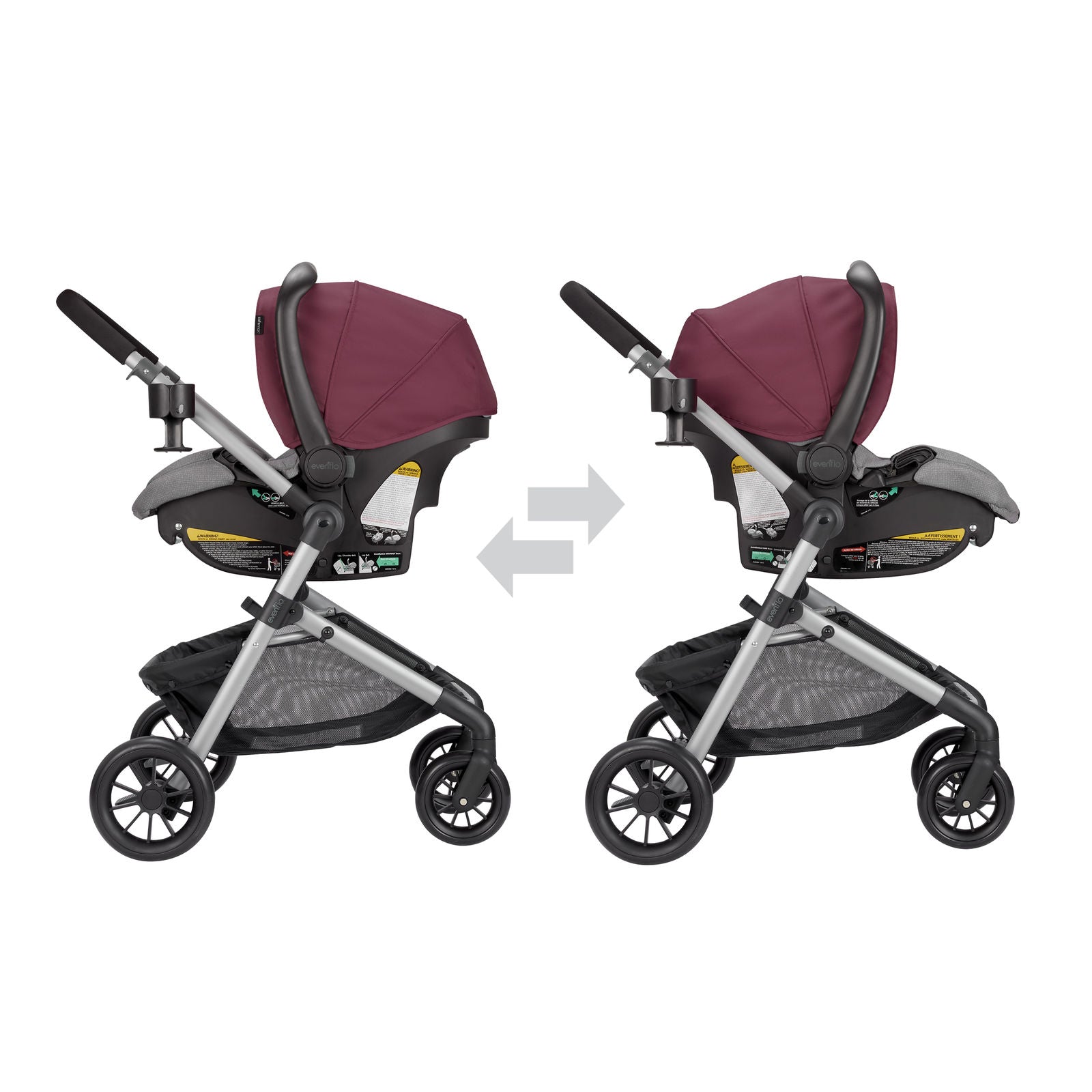 evenflo travel system dusty rose