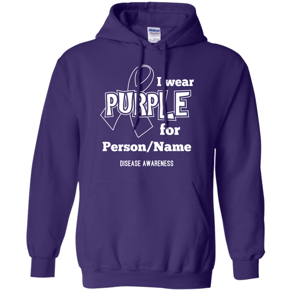 Customisable I Wear Purple For Pullover Hoodie 8 oz - The Unchargeables
