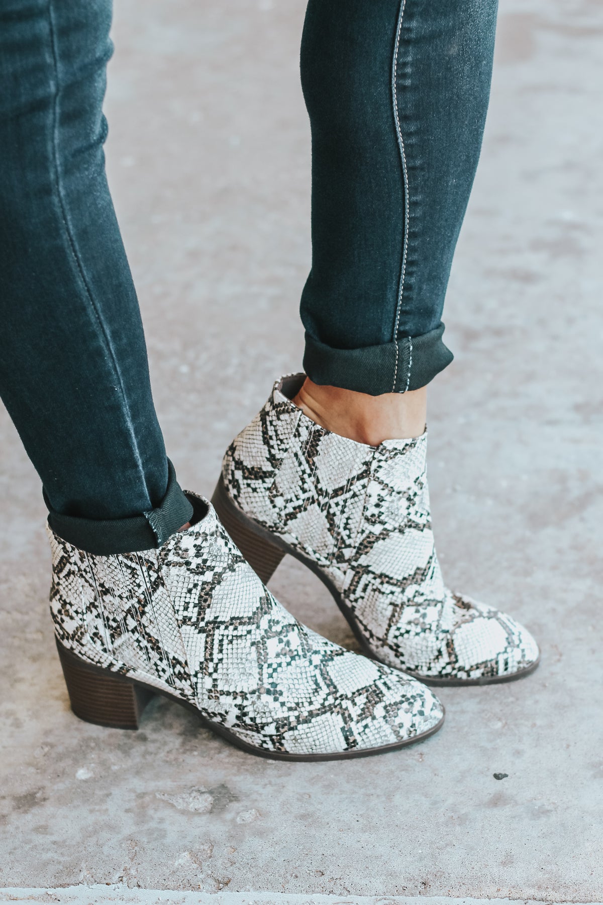 snake print bootie