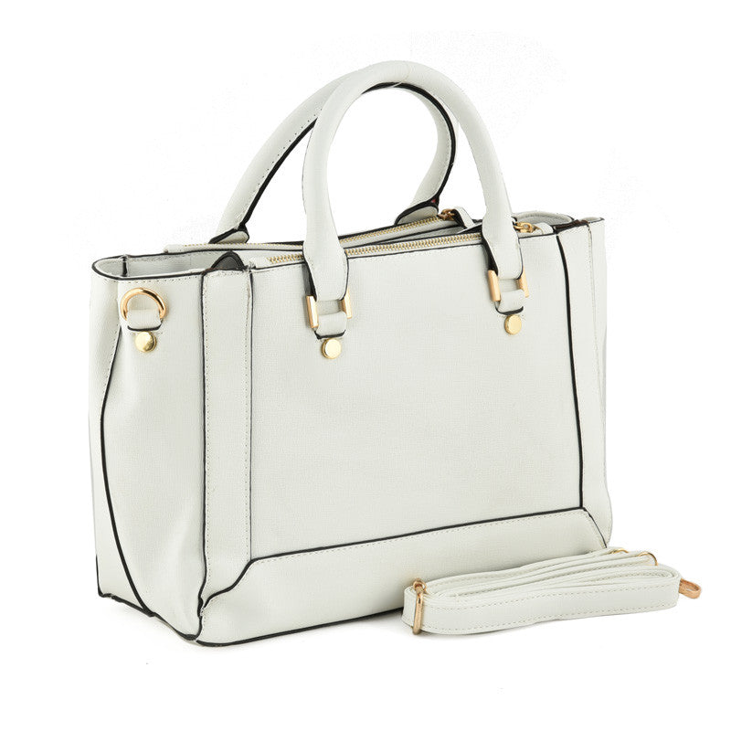 White Rectangular Shopper Style Handbag – Bridget's Boutique