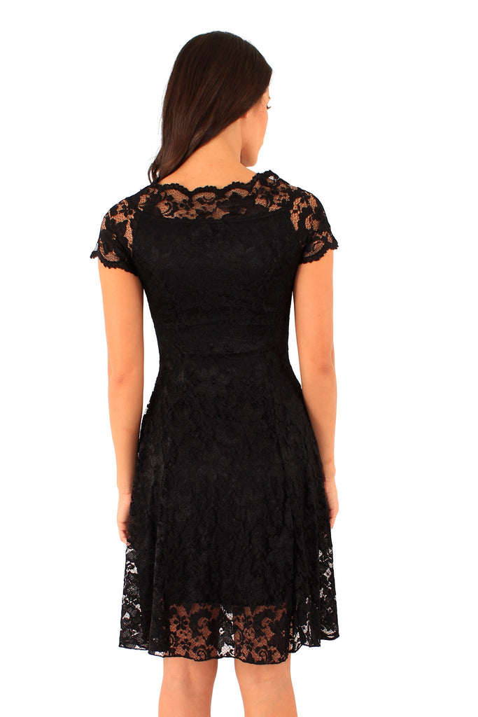 Black Lace Skater Dress Bridgets Boutique 9193