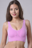 Soft bra, seamless bra or comfort Bra in candy pink front view
