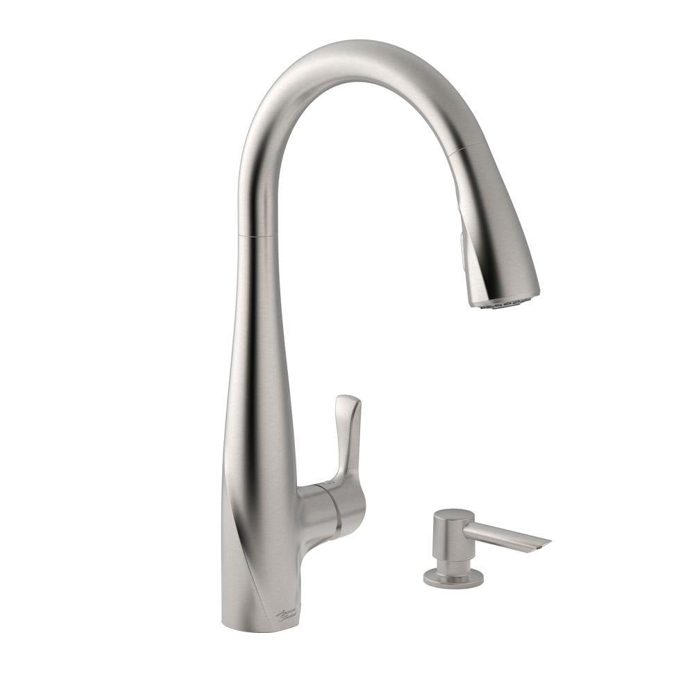 American Standard Lillian Pull Down Sprayer Kitchen Faucet W Soap Disp Dream Home Supply