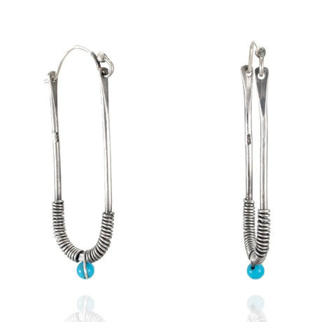 handmade turquoise silver earrings