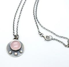 Rose Quartz silver necklace