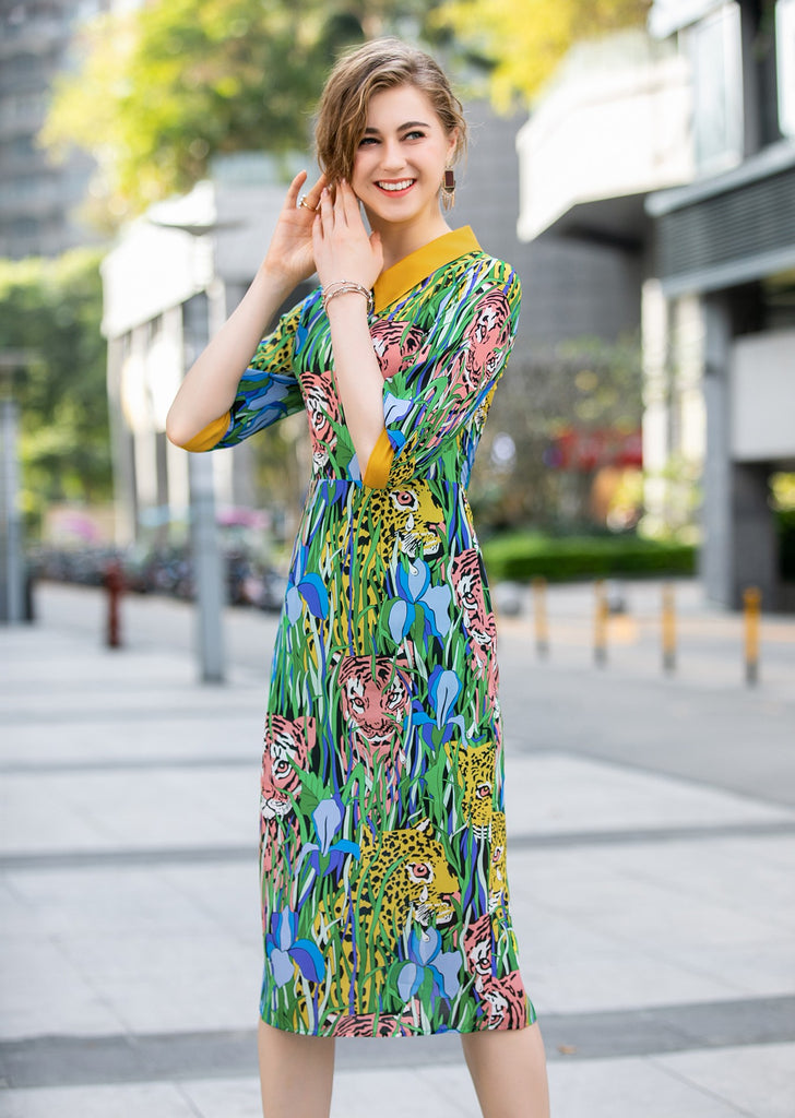 colorful animal print dress