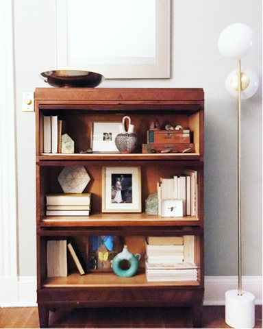 open and styled shelves