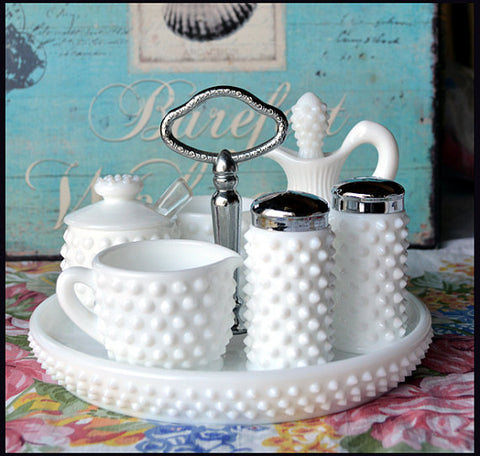 Milk Glass Collection - Condiments