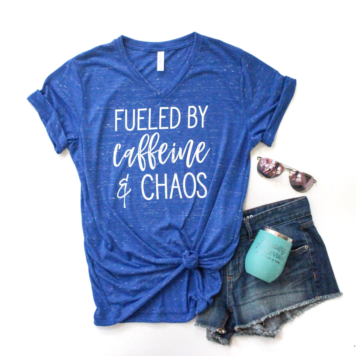 Fueled by Caffeine & Chaos Tee | I Run on Caffeine and Chaos Shirt ...