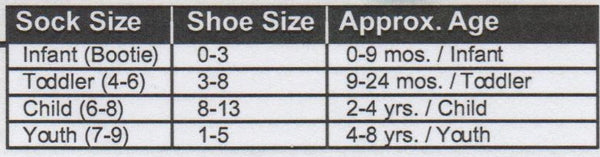 Children S Sock Size Chart