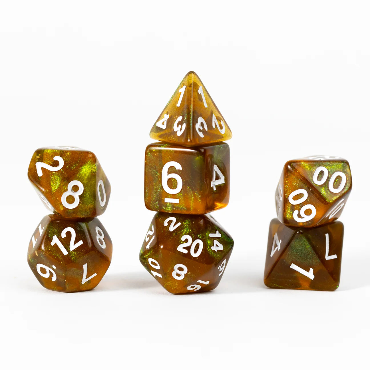 Dice: Unearthed Treasure Peridot 7-Piece Polyhedral RPG Dice Set | Sirius Dice