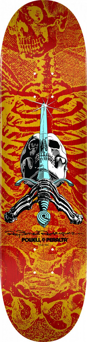 Powell Peralta Geegah Skull & Sword Silver Skateboard Deck 9.75 x 30