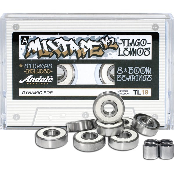 Andale Bearings Tiago Lemos Mixtape Volume 2 White / Silver – Fun Box Monster Emporium